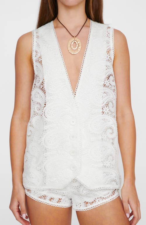 Shop Nasty Gal Lace Oversize Vest In Ivory