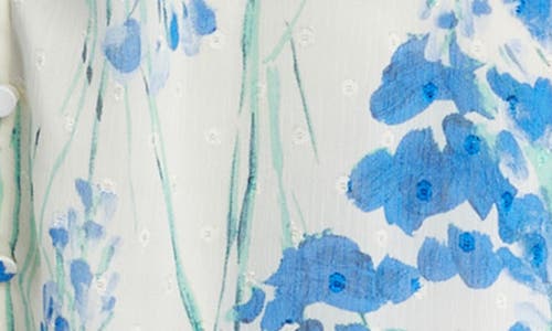 Shop Lovestitch Floral Print Sleeveless Maxi Dress In Cream/blue