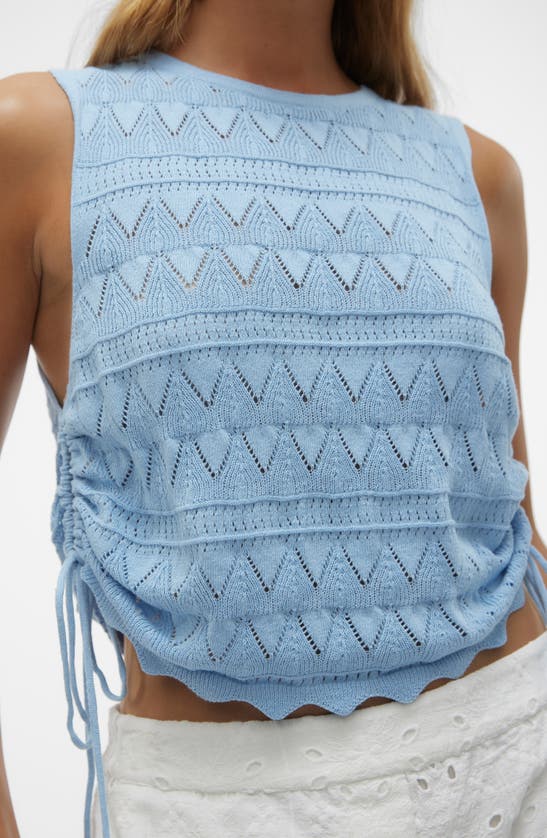 Shop Vero Moda Bali Open Stitch Knit Cotton Tank In Dutch Canal