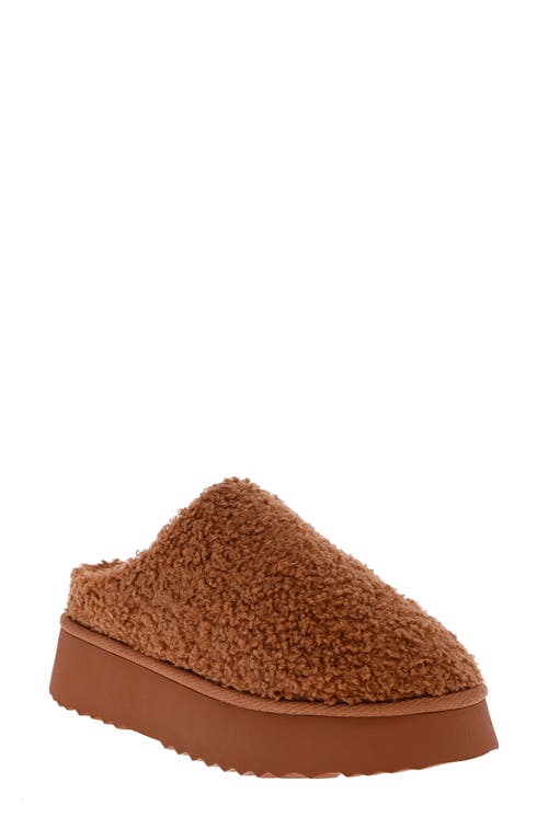 Shop Mia Icee Faux Shearling Platform Slipper In Tan