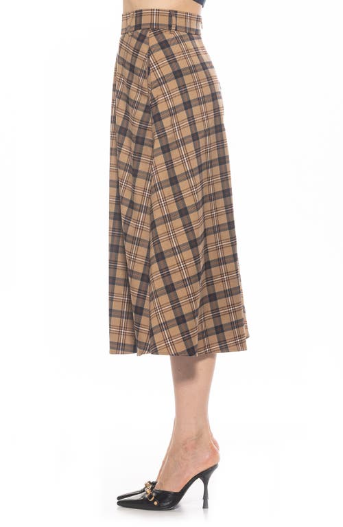Alexia Admor Leonie Plaid A-line Skirt In Yellow Plaid