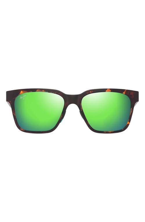 Maui Jim Punkikai 56mm Polarizedplus2® Square Sunglasses In Matte Dark Havana