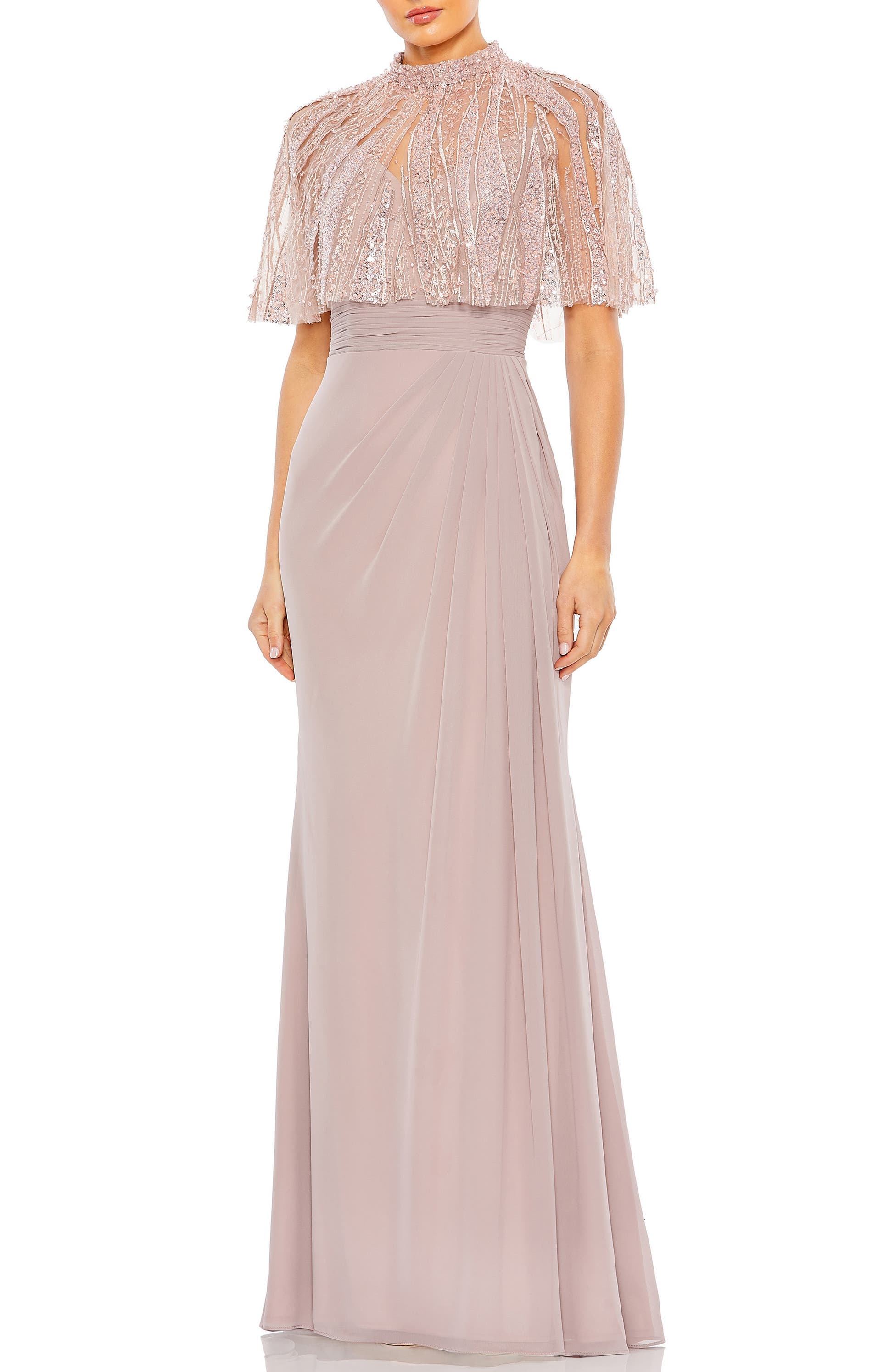 Beaded Capelet Gown, a mother of the bride dress