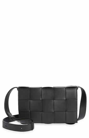 68153 auth BOTTEGA VENETA black Intrecciato leather SMALL NODINI Crossbody  Bag