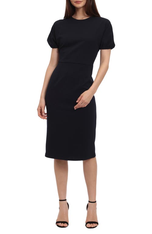 DONNA MORGAN FOR MAGGY Puff Sleeve Cloud Crepe Dress in Black