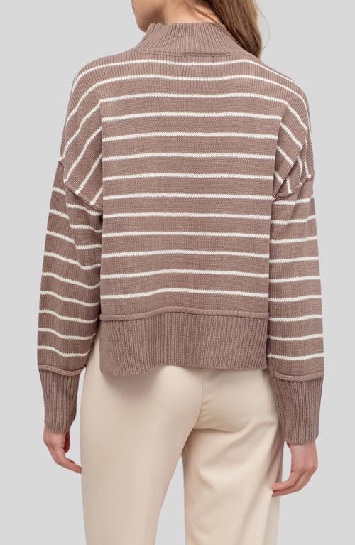 BLU PEPPER BLU PEPPER STRIPE MOCK NECK SWEATER