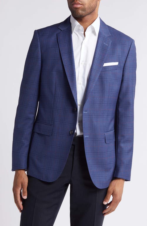 Shop Hugo Boss Boss Hutson Plaid Virgin Wool Sport Coat In Navy