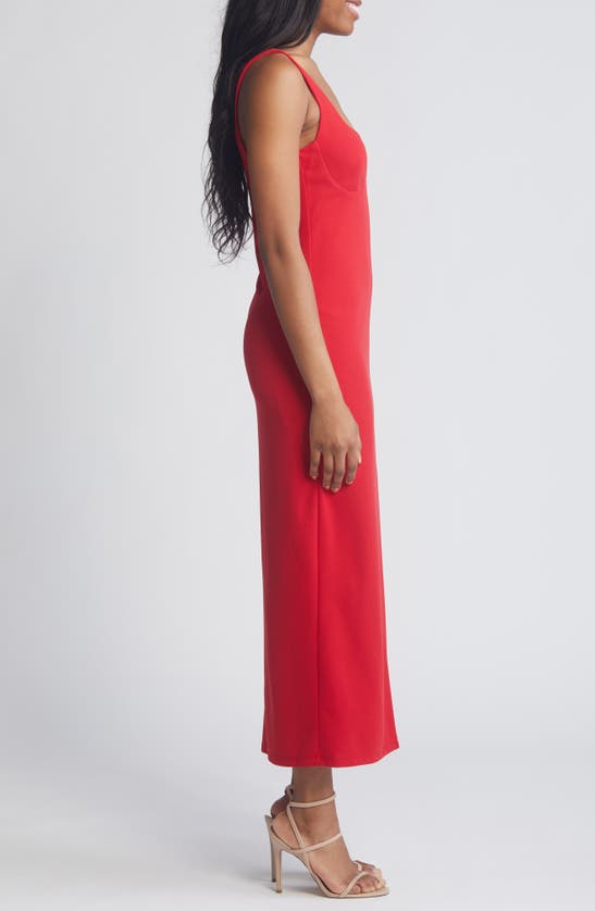 Shop Wayf The Bravado Slit Front Maxi Dress In Red