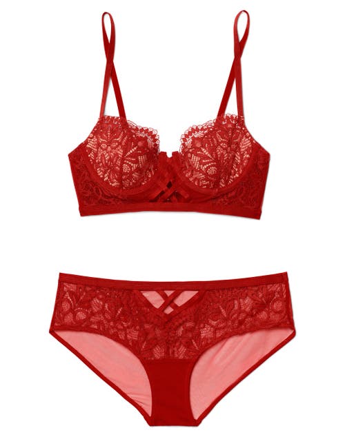 Shop Adore Me Diara Contour Balconette Bra In Dark Red