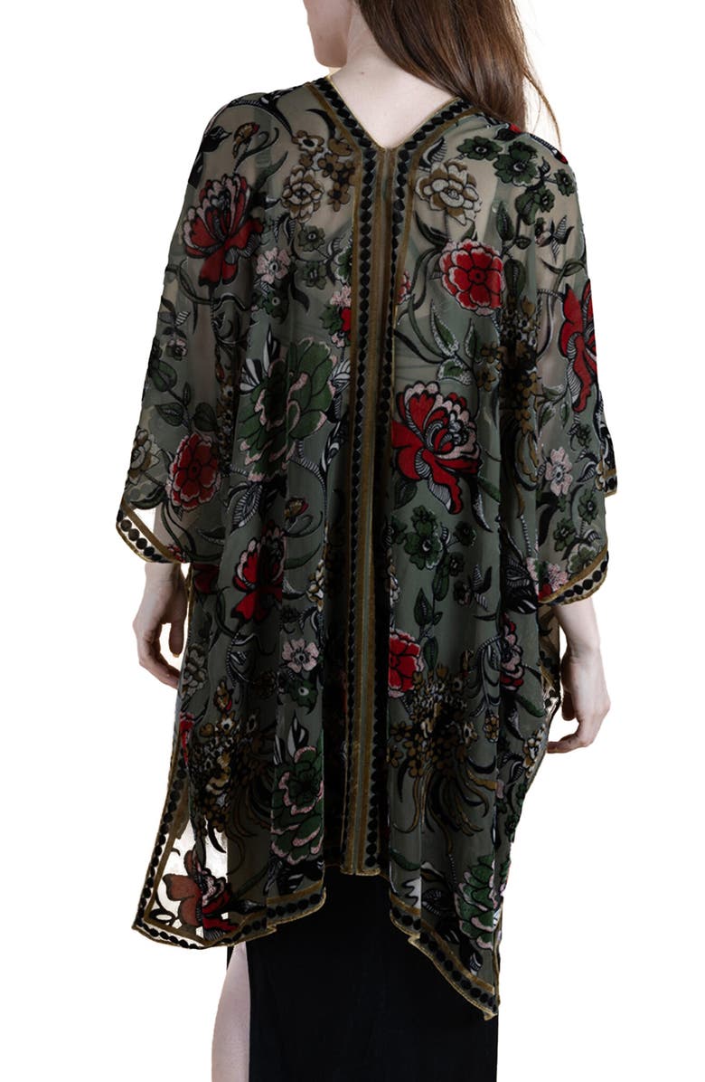 SAACHI Floral Velvet Burnout Ruana | Nordstromrack