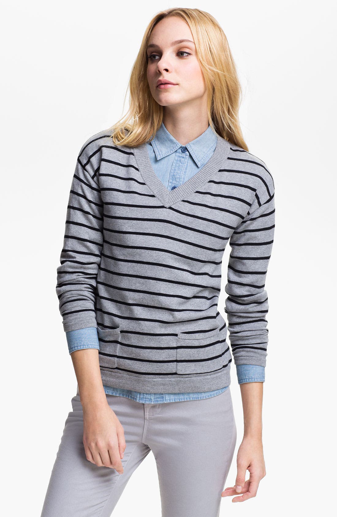 Two By Vince Camuto Stripe V-Neck Sweater | Nordstrom