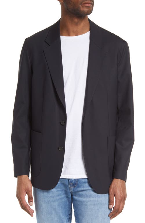 FRAME Unstructured Stretch Wool Blazer in Dark Navy at Nordstrom, Size Large