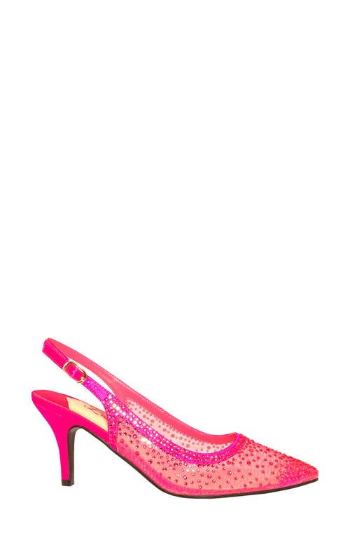 Lady Couture Lola Embellished Pointed Toe Slingback Pump In Fuchsia