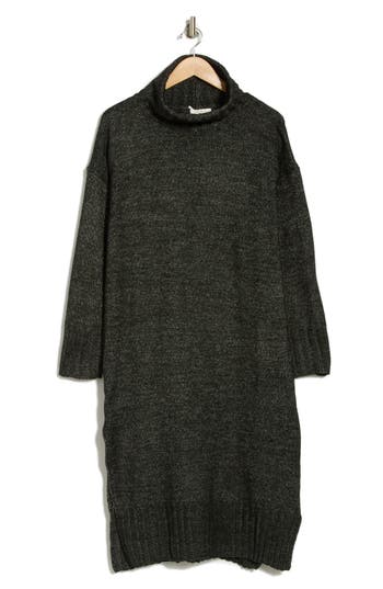 Stitchdrop Great Smoky Mountains Long Sleeve Sweater Dress In Black