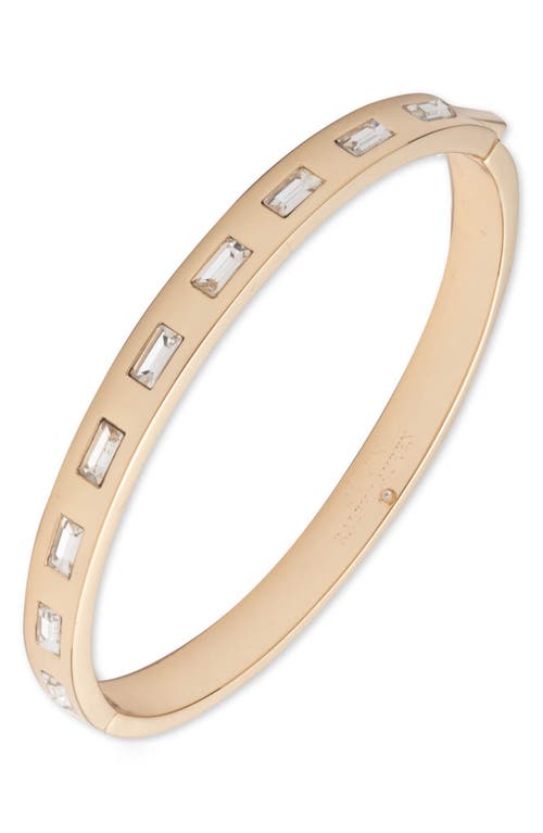 Lauren Pavé Baguette Crystal Hinge Bangle Bracelete in Gold