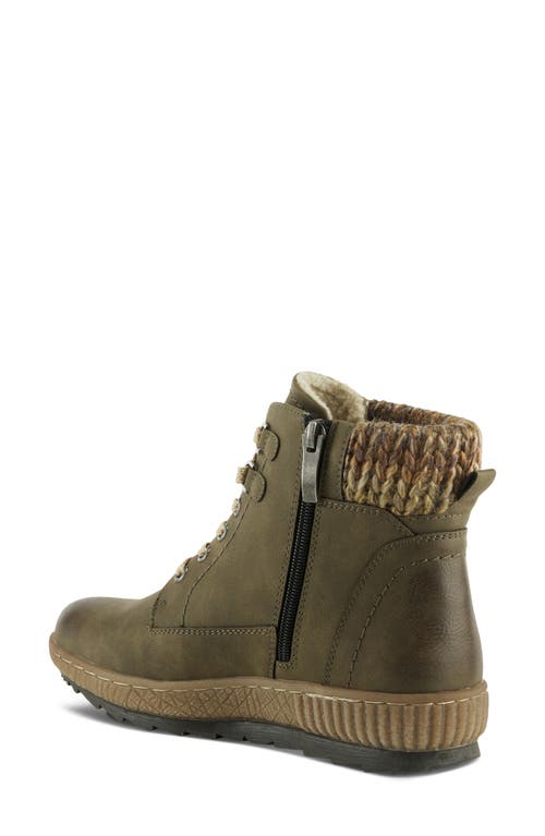 Shop Spring Step Karlene Fleece Lined Zip Bootie In Olive Green