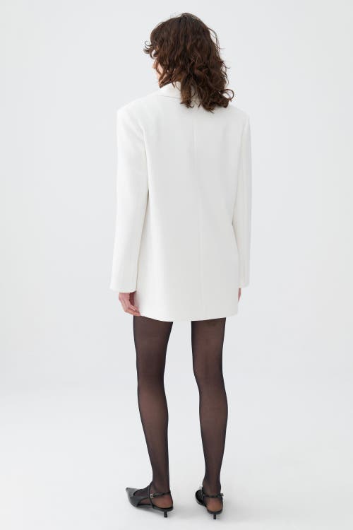 Shop Nocturne Padded Shoulder  Blazer Jacket In Ivory