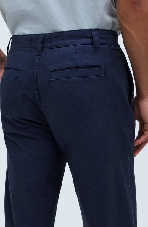 Madewell Pleated Relaxed Straight Leg Cotton & Hemp Pants In After Midnight