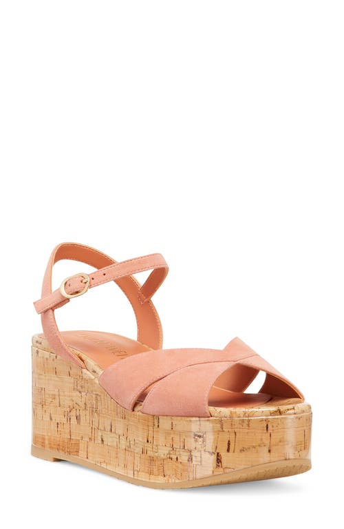 Stuart Weitzman Carmen Midi Wedge Sandal Terracotta. at Nordstrom,