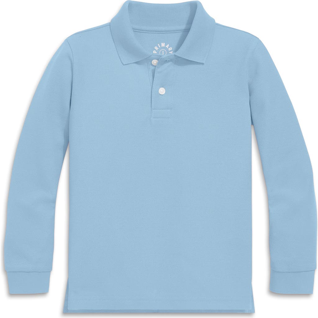 Primary Long Sleeve Pique Polo In Stream