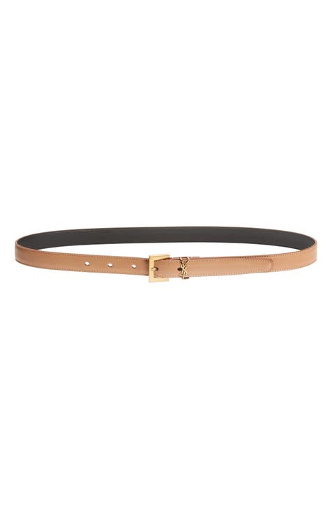 Saint Laurent Logo Slim Leather Belt in Red Agate at Nordstrom, Size 75 -  Yahoo Shopping