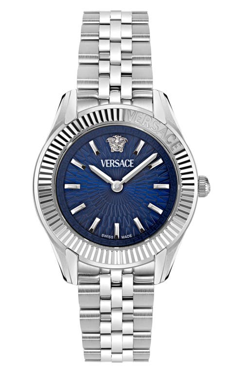 Shop Versace Petite Greca Time Bracelet Watch, 30mm In Stainless Steel