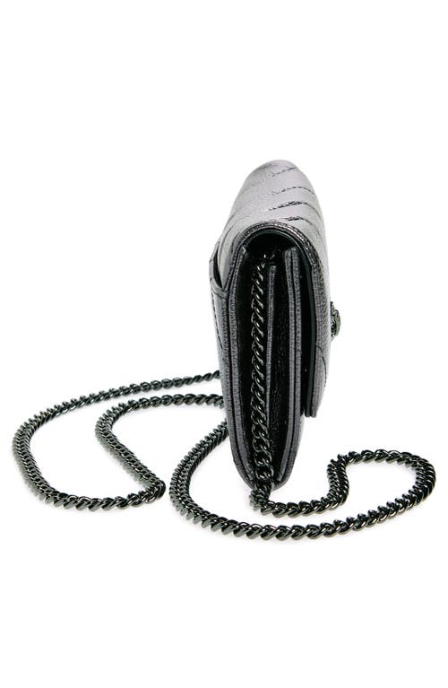 Kurt Geiger London Soho Leather Wallet On A Chain In Silver