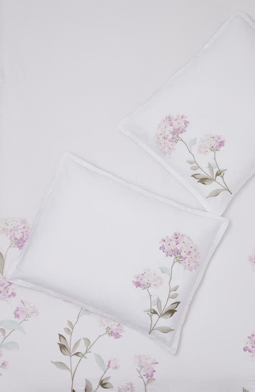 Shop Melange Home Rose Hydrangea Embroidered Duvet Set In Pink/white