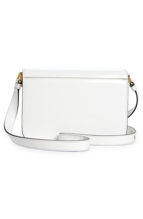 Shop Moschino Gone Leather Crossbody Bag In A0001 White