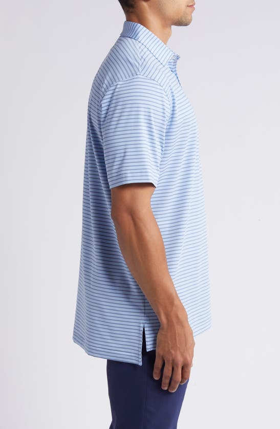 Shop Peter Millar Empire Stripe Performance Golf Polo In Infinity