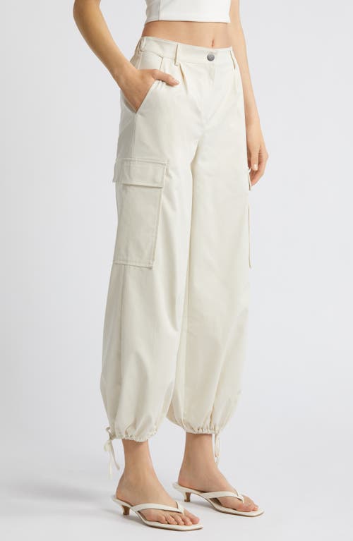 Shop Open Edit Twill Cargo Pants In Ivory Dove