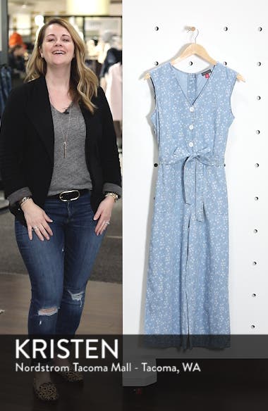 vince camuto denim jumpsuit