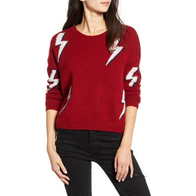 Rails Aries Lightning Detail Merino Wool & Cashmere Sweater, Red