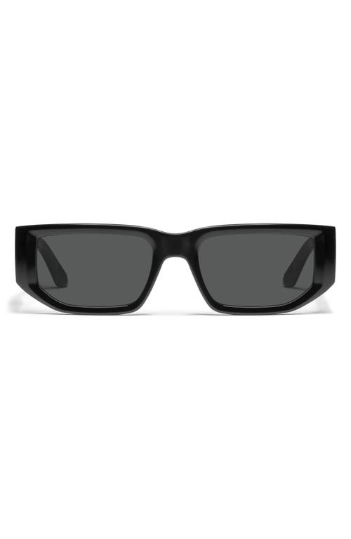 Quay Good Time 34mm Small Rectangular Sunglasses In Black/black