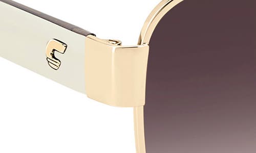 Carrera Eyewear 58mm Gradient Rectangular Aviator Sunglasses In Gold Ivory/goldsp Bursf