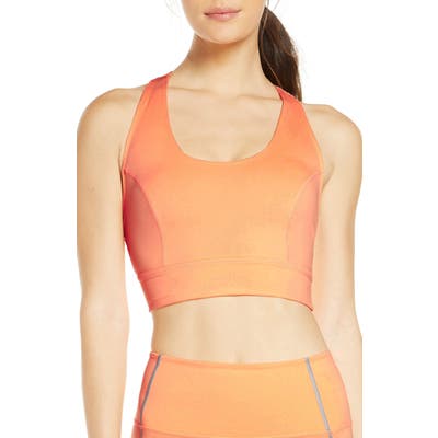 Free People Fp Movement Lightning Synergy Sports Bra, Coral