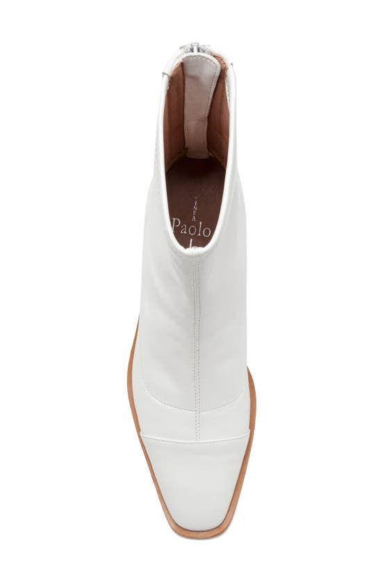 Linea Paolo Venata Block Heel Bootie In Eggshell