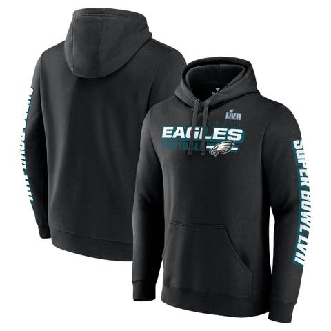 Men's Fanatics Branded Black Philadelphia Eagles Timeless Collection  Vintage Arch Pullover Hoodie