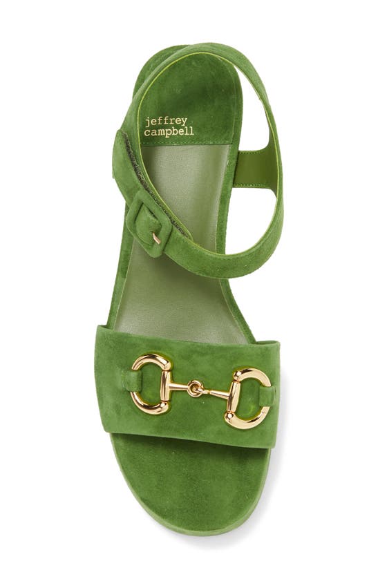 Shop Jeffrey Campbell Timeless 2 Platform Sandal In Green Suede Gold