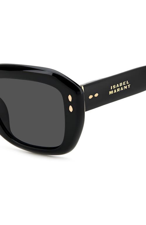 Shop Isabel Marant The New 52mm Rectangular Sunglasses In Black/grey