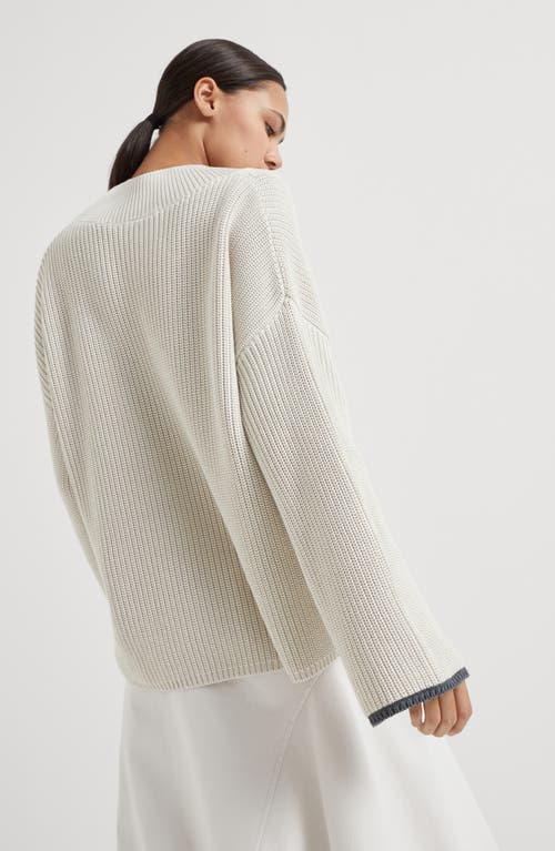 Shop Brunello Cucinelli Cotton Sweater In Butter