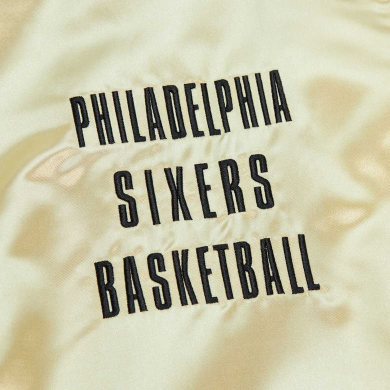 Shop Mitchell & Ness Gold Philadelphia 76ers Team Og 2.0 Vintage Logo Satin Full-zip Jacket