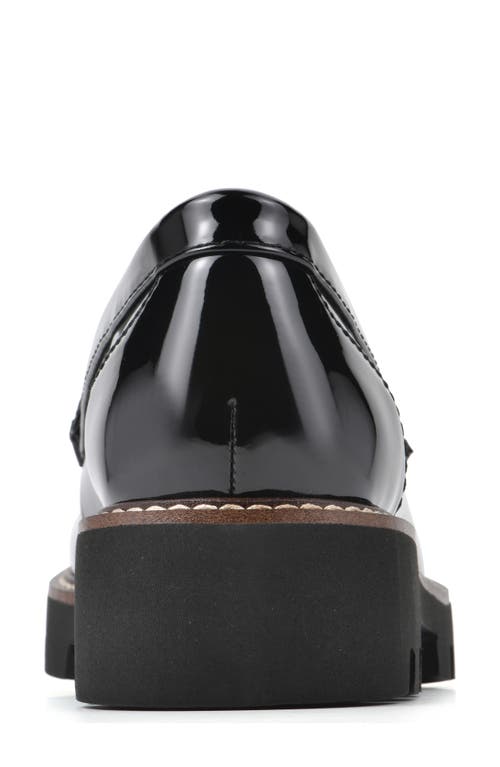 White Mountain Footwear Gunner Lug Sole Platform Loafer In Black/patent