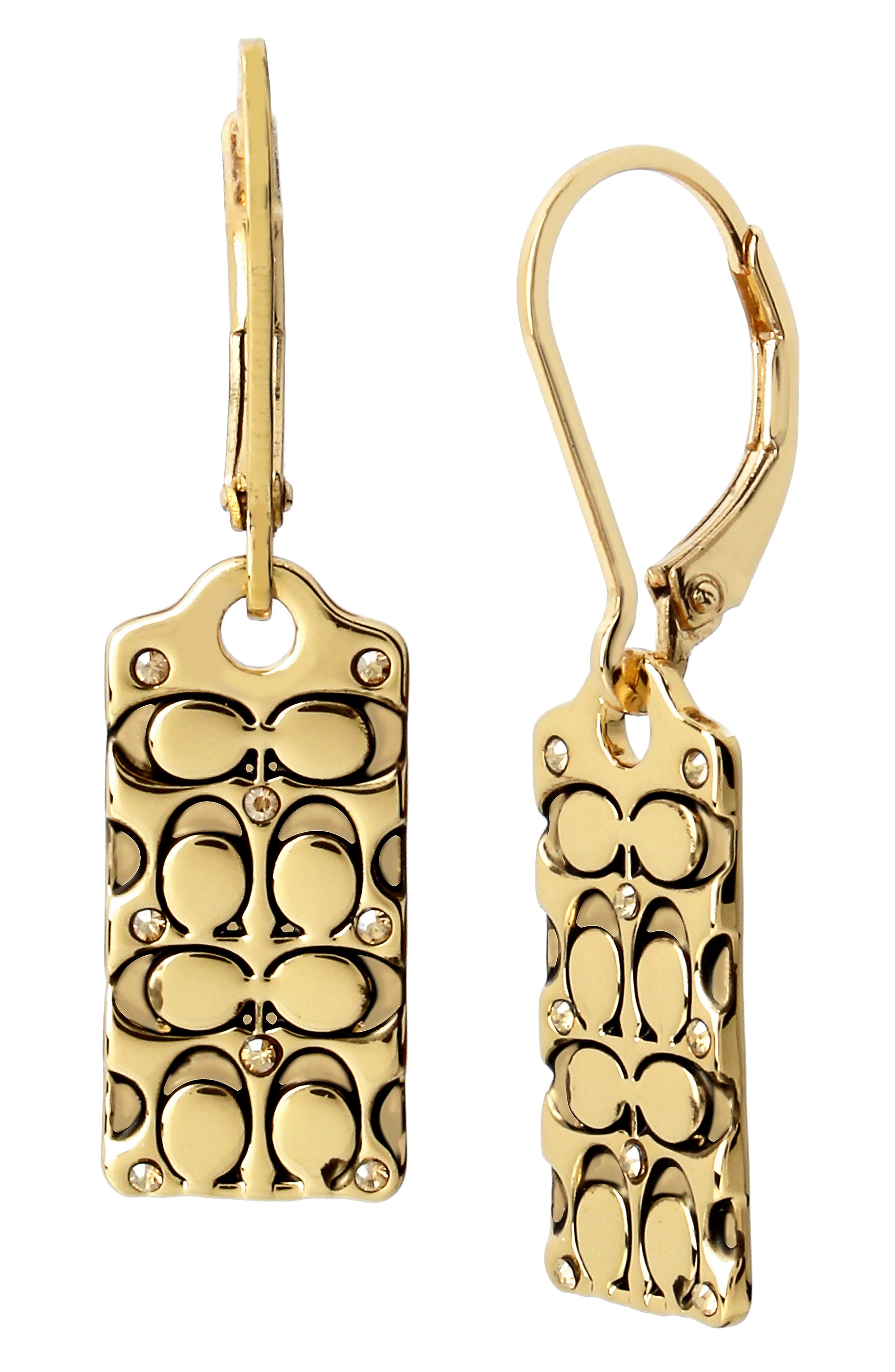 coach bar drop earrings