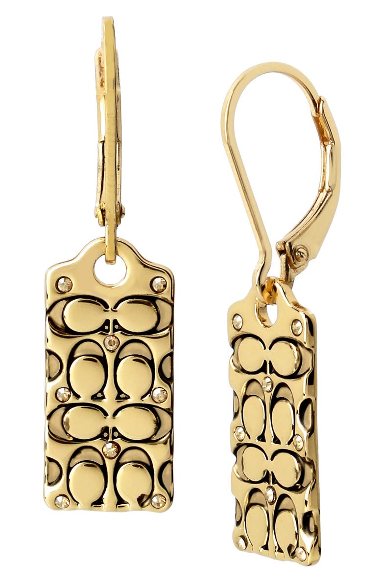 COACH Logo Quilted Drop Earrings | Nordstrom