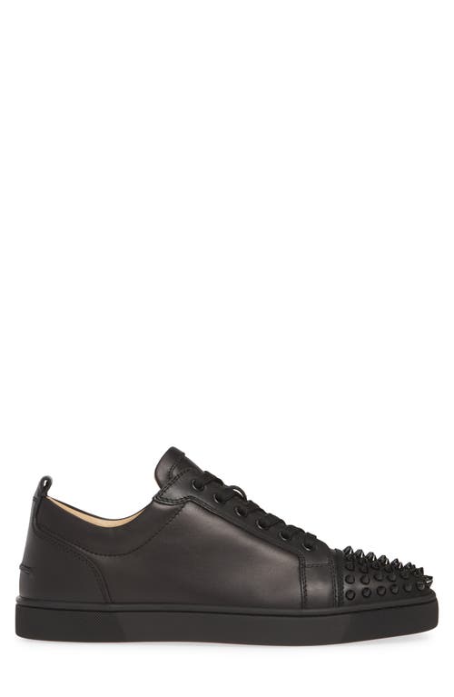 Shop Christian Louboutin Louis Junior Spikes Sneaker In Black/black