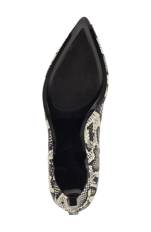 Calvin Klein Samara Bootie In Black/white Snake Emobssed