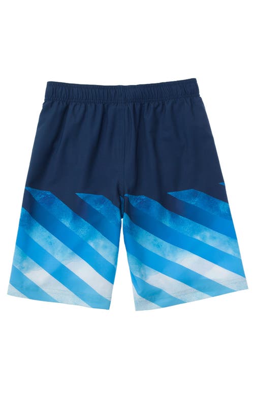 Rokka&rolla Kids' 4-way Stretch Quick-dry Swim Trunks With Mesh Lining And Upf 50+ Protection In Glacier Blue