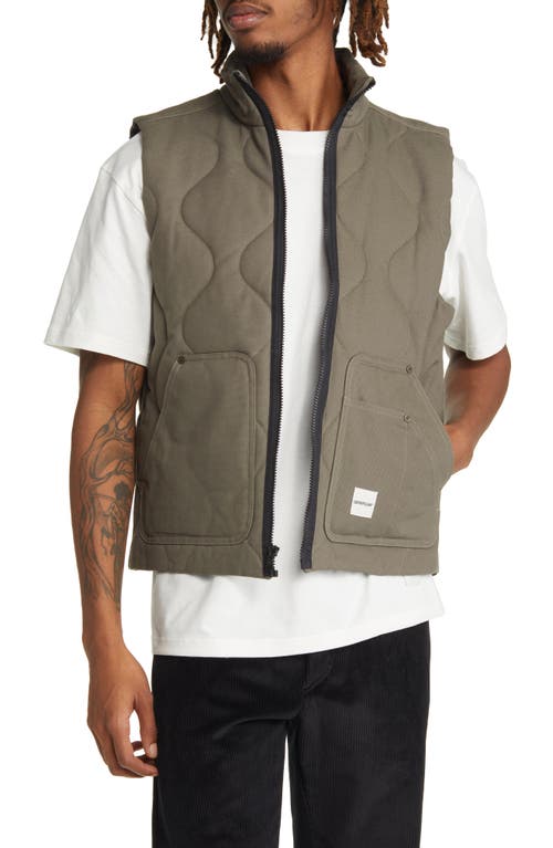 Quilted Vest in Military Green