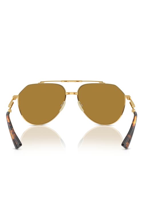 Shop Dolce & Gabbana Dolce&gabbana 60mm Pilot Sunglasses In Gold